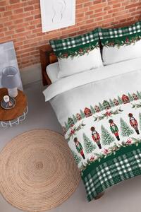 Vianočné posteľné obliečky zelené s Luskáčikom Zelená