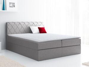 Boxspringová manželská posteľ 160x200 PABLA - šedá + topper ZDARMA