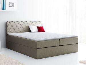 Boxspringová jednolôžková posteľ 120x200 PABLA - svetlá hnedá + topper ZDARMA