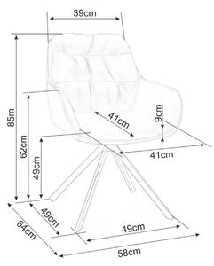 Signal Jedálenská stolička SPELLO, ČIERNY RÁM/OLIVOVÁ syntetická koža. BUFFALO 10