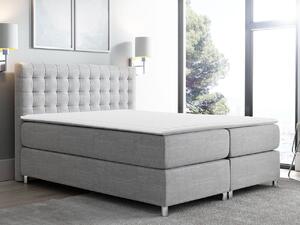 Manželská čalúnená posteľ 160x200 SADIE - svetlá šedá + topper ZDARMA