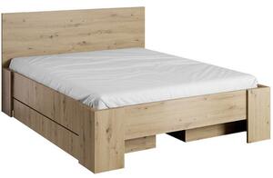 Manželská posteľ s roštom a zásuvkou 160x200 RITA - dub artisan