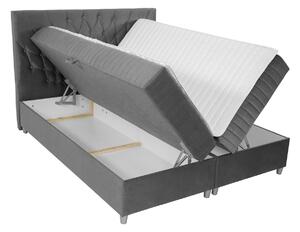 Hotelová manželská posteľ 180x200 RUSK - šedá + topper ZDARMA