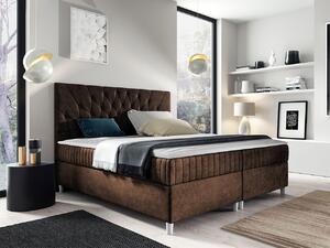 Hotelová manželská posteľ 180x200 RUSK - hnedá + topper ZDARMA