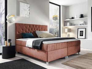Hotelová manželská posteľ 160x200 RUSK - ružová + topper ZDARMA