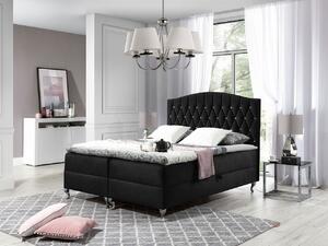 Kontinentálna manželská posteľ 140x200 SALOMON - čierna + topper ZDARMA