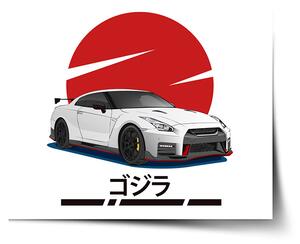 Sablio Plagát Nissan GTR 35 Japonské slnko - 60x40 cm