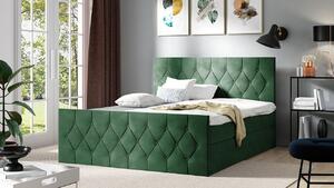 Boxspringová dvojlôžková posteľ 180x200 SENSE 2 - zelená + topper ZDARMA