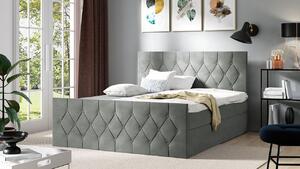 Boxspringová jednolôžková posteľ 120x200 SENCE 2 - šedá + topper ZDARMA