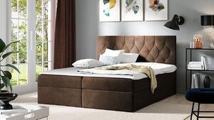 Americká dvojlôžková posteľ 140x200 SENSE 1 - hnedá + topper ZDARMA