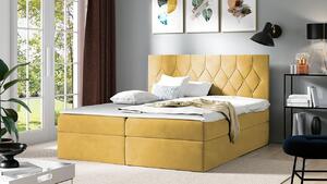 Americká jednolôžková posteľ 120x200 SENCE 1 - žltá + topper ZDARMA
