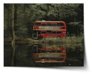Sablio Plagát Červený poschodový autobus - 60x40 cm