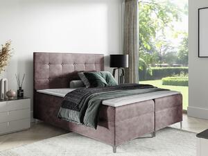 Hotelová dvojlôžková posteľ 200x200 SAUL - tmavá ružová + topper ZDARMA