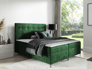 Hotelová dvojlôžková posteľ 200x200 SAUL - zelená + topper ZDARMA