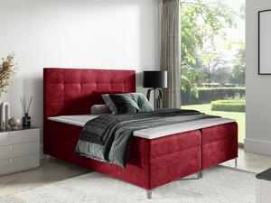 Hotelová dvojlôžková posteľ 200x200 SAUL - červená + topper ZDARMA