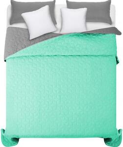 Tutumi Diamante, obojstranný prešívaný prehoz na posteľ 220x240 cm, svetlá šedá-zelená, NAZ-00714