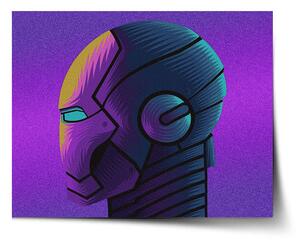 Sablio Plagát Iron Man Helma na fialovej - 60x40 cm