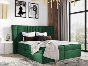 Hotelová manželská posteľ 140x200 SOLA - zelená + topper ZDARMA