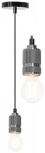 Toolight, stropná lampa závesná žiarovka 1xE27 APP350-1CP, chrómová-čierna, OSW-08416