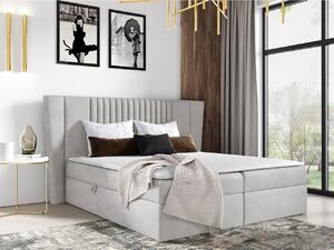 Hotelová manželská posteľ 160x200 SOLA - svetlá šedá + topper ZDARMA