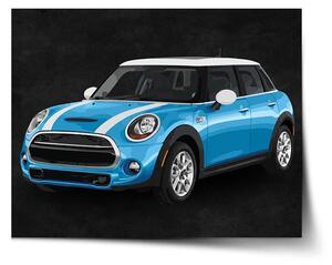 Sablio Plagát Mini sedan Čierne pozadie - 60x40 cm