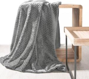 Jemná dekoratívna deka sivej farby Šírka: 170 cm | Dĺžka: 210 cm