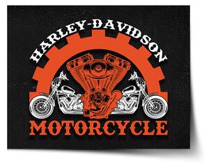 Sablio Plagát Harley-Davidson motor Čierne pozadie - 60x40 cm