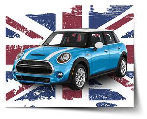 Sablio Plagát Mini sedan Britská vlajka - 60x40 cm