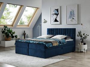 Americká manželská posteľ 180x200 TOMASA 3 - modrá + topper ZDARMA