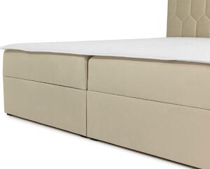 Kontinentálna dvojlôžková posteľ 140x200 TOMASA 6 - horčicová + topper ZDARMA