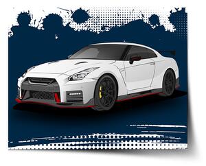 Sablio Plagát Nissan GTR 35 Modrý - 60x40 cm