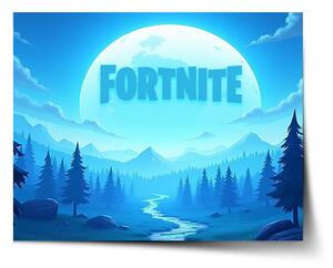 Sablio Plagát FORTNITE Modré údolie s mesiacom - 60x40 cm