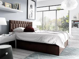Kontinentálna dvojlôžková posteľ 160x200 TOMASA 6 - hnedá + topper ZDARMA