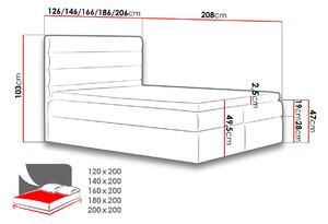 Hotelová jednolôžková posteľ 120x200 TIBBY - hnedá + topper ZDARMA