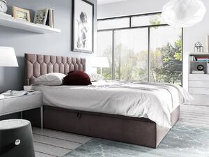 Kontinentálna dvojlôžková posteľ 140x200 TOMASA 6 - tmavá ružová + topper ZDARMA