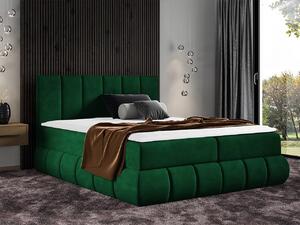 Boxspringová dvojlôžková posteľ 140x200 VERDA - zelená + topper ZDARMA