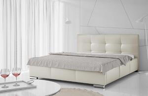 Čalúnená manželská posteľ 160x200 YADRA - béžová eko koža