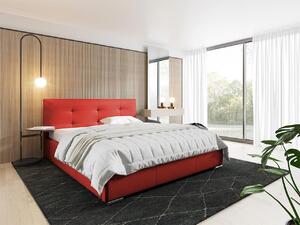 Čalúnená manželská posteľ 160x200 YADRA - červená eko koža