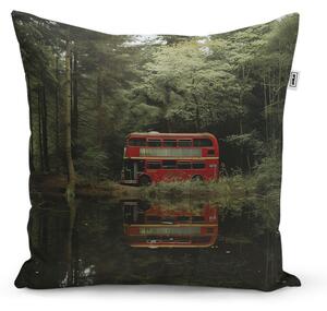 Sablio Vankúš Červený poschodový autobus - 40x40 cm