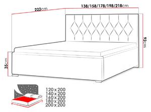 Čalúnená dvojlôžková posteľ 160x200 SENCE 3 - čierna