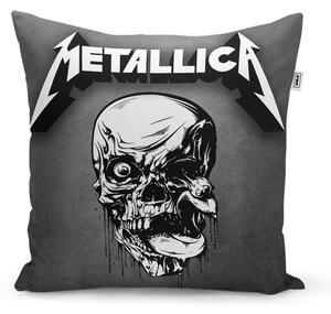 Sablio Vankúš METALLICA Lebka Sivá - 40x40 cm