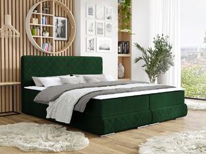 Manželská kontinentálna posteľ 160x200 VELEN - zelená + topper ZDARMA