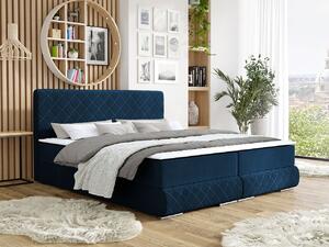 Manželská kontinentálna posteľ 140x200 VELEN - modrá + topper ZDARMA