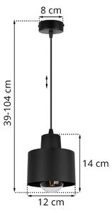 Závesné svietidlo PANTA, 1x čierne kovové tienidlo