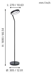 Eglo 32327 - LED RGBW stmievateľná stojacia lampa MARGHERA-C LED/15,5W/230V čierna