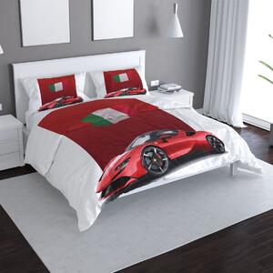Sablio Obliečky Ferrari Talianska vlajka na červenom bloku - 140x200 / 90x70