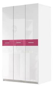 Šatníková skriňa do detskej izby RENI - šírka 120 cm, biela / ružová