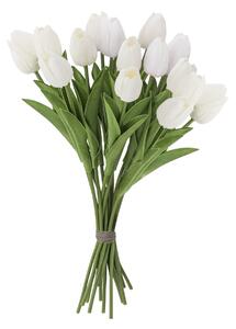 Umělá kytice Tulip Bouquet White 32 cm