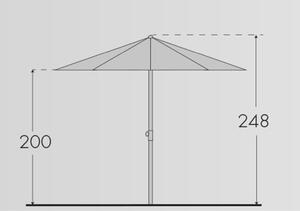 Derby Basic Lift NEO 3 m – kvalitná hliníkový slnečník s kľukou antracitová (kód farby 840)