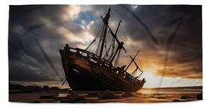 Sablio Uterák Vrak lode pri západe slnka - 30x50 cm